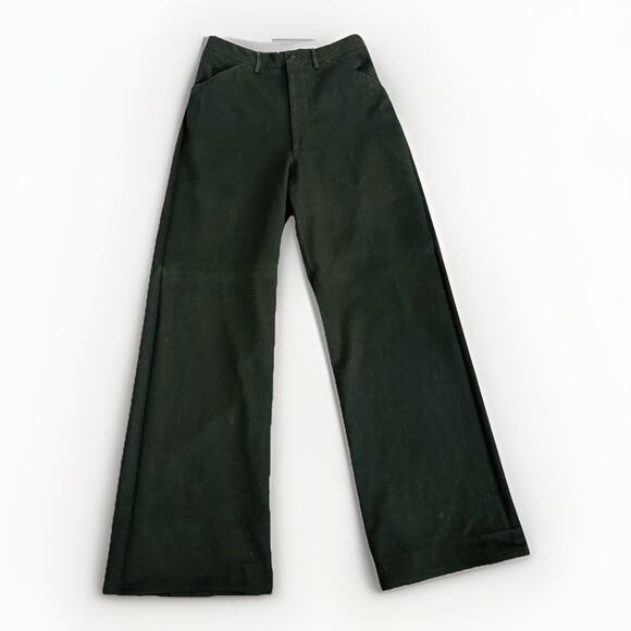 Vtg WWII Flare Leg Uniform Pants USN Sailor 28x32 Flannel Wool Military 30s 40s